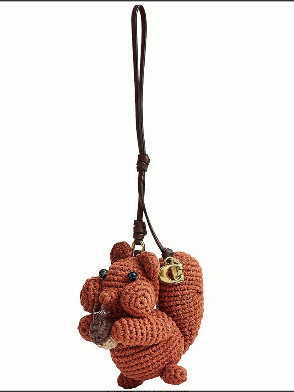 🐿️🌰🐿️ COACH CROCHET SQUIRREL BAG CHARM 🐿️🌰🐿️ NWT 🐿️🌰🐿️